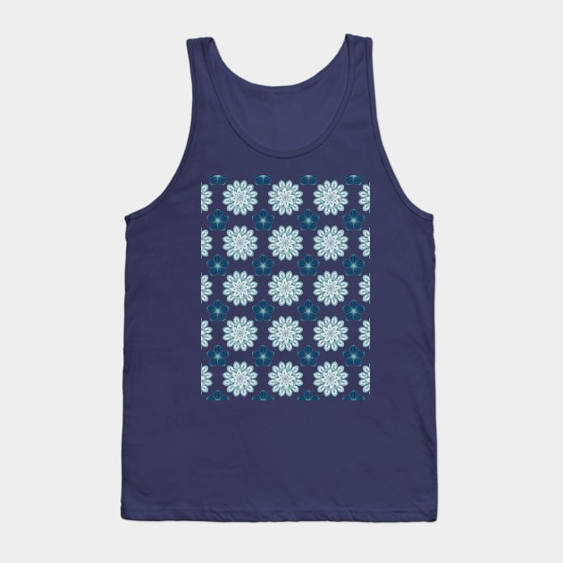 Abstract stylized floral seamless pattern Tank Top by DeDoodle